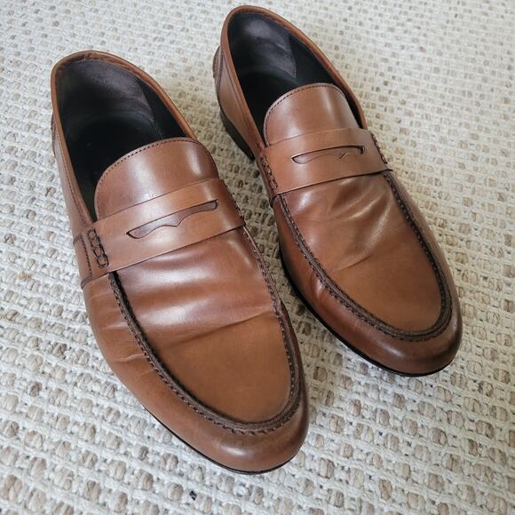 M. Gemi Mens 43.5 US 10.5 Brown Penny Loafer The Volo Due Dress Shoes
